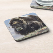 Dessous-de-verre Musk Ox with Calf (Côté gauche)