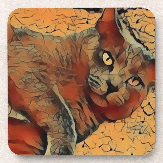 Dessous-de-verre Mystérieux chat (Devant)