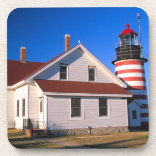 Dessous-de-verre NA, États-Unis, Maine. Phare de West Quoddy à pro