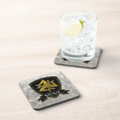 Dessous-de-verre Nacre noire sicilienne d'or de Trinacria (Côté Droit)