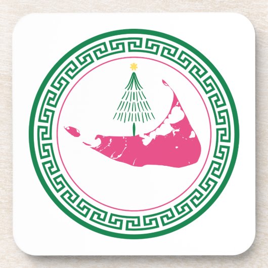 Dessous-de-verre Nantucket Christmas Stroll Ornament w Tree (Devant)