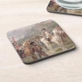 Dessous-de-verre Napoléon et ses troupes (huile sur panneau) (paire (Côté gauche)