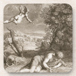 Dessous-de-verre Narcisse transformé en fleur, 1730 (engravi