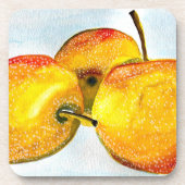 Dessous-de-verre Nashi poires jaune aquarelle fruit (Devant)