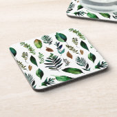 Dessous-de-verre Nature botanique du feuillage vert (Côté gauche)