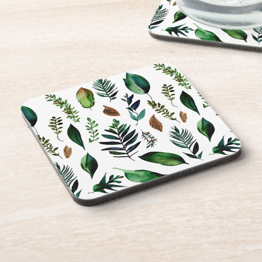 Dessous-de-verre Nature botanique du feuillage vert (Côté gauche)