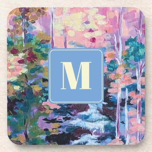 Dessous-de-verre Nature Impressionnisme peinture Monogramme (Devant)