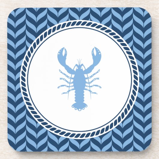 Dessous-de-verre Nautical Blue Lobster côtier (Devant)