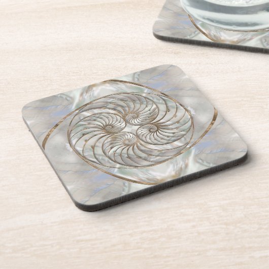 Dessous-de-verre Nautilus Shell - Mère de Pearl et d'or (Côté gauche)