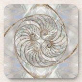 Dessous-de-verre Nautilus Shell - Mère de Pearl et d'or (Devant)