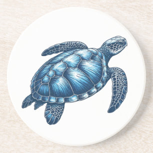 Dessous de verre nautique de la tortue marine