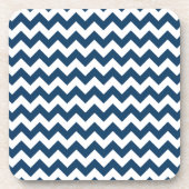 Dessous-de-verre Navy Zigzag, Navy Chevron, Motif géométrique (Devant)