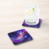 Dessous-de-verre Nebula de l'espace violet dans l'encre d'alcool (Côté Droit)