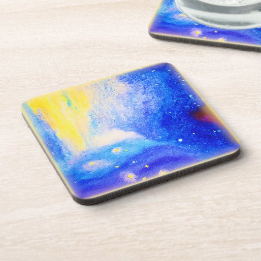 Dessous-de-verre Nebula Stars Bleu, Jaune et Lait Blanc. Commandez (Côté gauche)