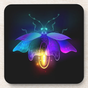 Dessous-de-verre Neon Firefly sur noir