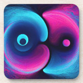 Dessous-de-verre Neon Harmony : Une interprétation moderne de Yin Y (Devant)