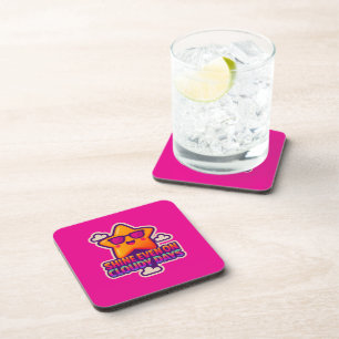 Dessous-de-verre Neon Kawaii Star - "Shine even on Cloudy Days"