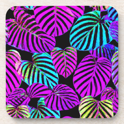 Dessous-de-verre Neon Leaf Harmony Motif (Devant)