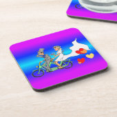 Dessous-de-verre Néon Nouvellement Mariés Dessin Animé Célébration  (Côté gauche)