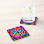 Dessous-de-verre Neon Peace Mandala (Côté Droit)