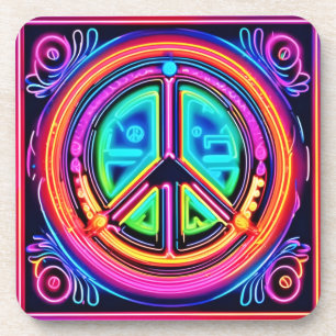 Dessous-de-verre Neon Peace Mandala