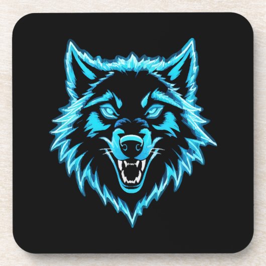 Dessous-de-verre Neon Wolf (Devant)