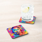 Dessous-de-verre Neon Woman rêve d'Art numérique (Côté Droit)