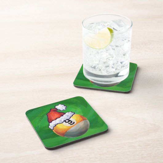 Dessous-de-verre Neuf boule à Santa Hat sur Vert (Côté Droit)