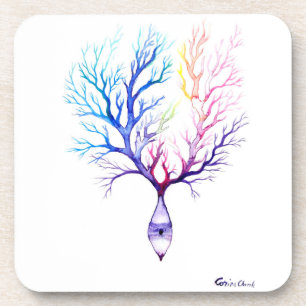 Dessous-de-verre neurone coloré Purkinje