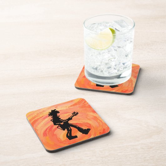 Dessous-de-verre New York Boogie Nights Guitare Orange (Côté Droit)
