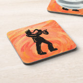 Dessous-de-verre New York Boogie Nights Saxophone Orange (Côté gauche)