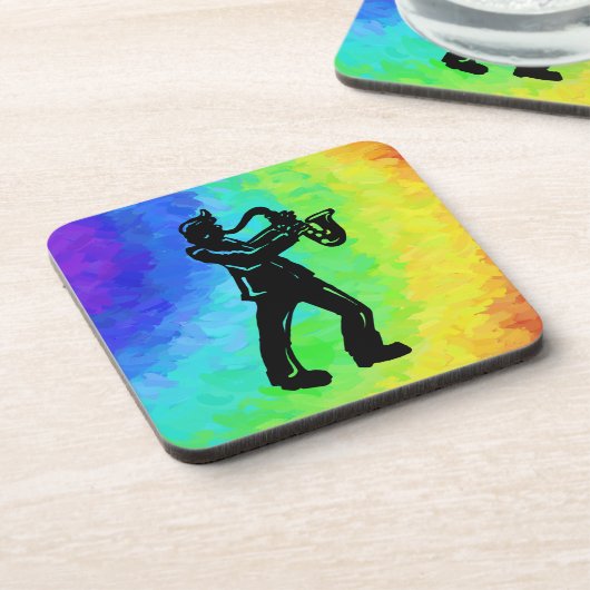 Dessous-de-verre New York Boogie Nuits Saxophone Rainbow (Côté gauche)