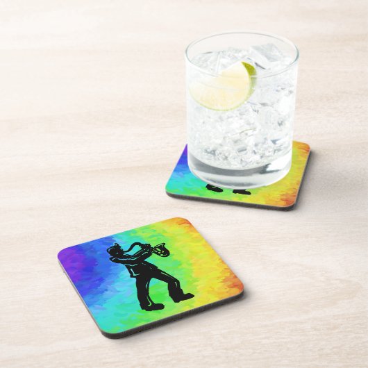 Dessous-de-verre New York Boogie Nuits Saxophone Rainbow (Côté Droit)