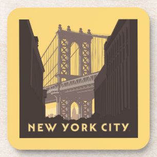 Dessous-de-verre New York   Brooklyn Bridge