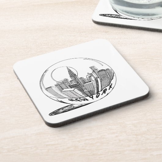 Dessous-de-verre New York dans une boule de verre (Côté gauche)