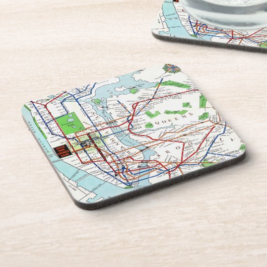 Dessous-de-verre New York : Souterrain Map, 1940 (Côté gauche)