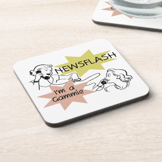 Dessous-de-verre Newsflash Je suis un cadeau Gammie (Côté gauche)