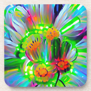 Dessous-de-verre Nez des marguerites Abstraites aux couleurs vives