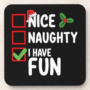 Dessous-de-verre Nice Naughty J'Ai Fun Père Noël Christmas List
