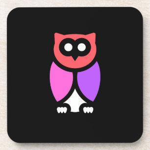 Dessous-de-verre Night Owl, Beau rose & rouge, Pop Art Abstrait