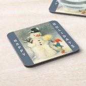 Dessous-de-verre Noël à Snowman et aux elfes (Côté gauche)