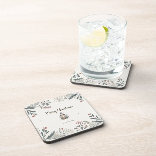 Dessous-de-verre Noël Aquarelle Salutations (Côté Droit)