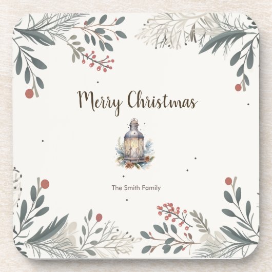 Dessous-de-verre Noël Aquarelle Salutations (Devant)