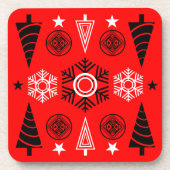 Dessous-de-verre Noël Art Nouveau Rouge Et Noir (Devant)