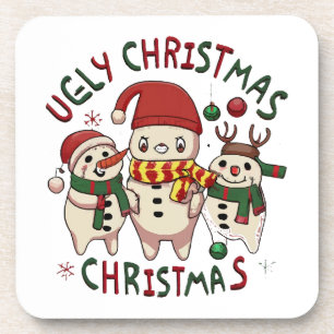 Dessous-de-verre Noël blanc ; UGLY CHRISTMAS