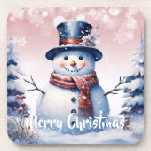 Dessous-de-verre Noël de la forêt d'hiver | Rose (Devant)