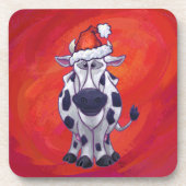 Dessous-de-verre Noël de la vache sur Red Feild (Devant)