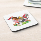 Dessous-de-verre Noël des animaux de ferme (Côté gauche)