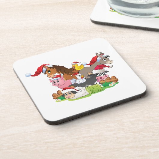 Dessous-de-verre Noël des animaux de ferme (Côté gauche)