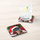 Dessous-de-verre Noël Doberman (Côté Droit)